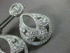 ANTIQUE LARGE 2.98CT DIAMOND 14KT WHITE GOLD FILIGREE FLORAL DROP EARRINGS 21706