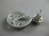 ANTIQUE LARGE 2.98CT DIAMOND 14KT WHITE GOLD FILIGREE FLORAL DROP EARRINGS 21706