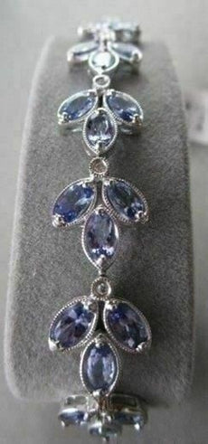 ANTIQUE 14KT WHITE 8.81CTW DIAMOND & TANZANITE BRACELET