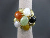 ANTIQUE LARGE MULTI GEM 14KT YELLOW GOLD FLOWER RING ONE OF A KIND!! #2745