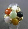 ANTIQUE LARGE MULTI GEM 14KT YELLOW GOLD FLOWER RING ONE OF A KIND!! #2745