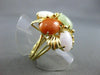 ANTIQUE LARGE MULTI GEM 14KT YELLOW GOLD FLOWER RING ONE OF A KIND!! #2745