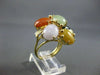ANTIQUE LARGE MULTI GEM 14KT YELLOW GOLD FLOWER RING ONE OF A KIND!! #2745
