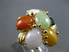 ANTIQUE LARGE MULTI GEM 14KT YELLOW GOLD FLOWER RING ONE OF A KIND!! #2745