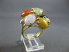 ANTIQUE LARGE MULTI GEM 14KT YELLOW GOLD FLOWER RING ONE OF A KIND!! #2745
