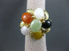ANTIQUE LARGE MULTI GEM 14KT YELLOW GOLD FLOWER RING ONE OF A KIND!! #2745