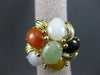 ANTIQUE LARGE MULTI GEM 14KT YELLOW GOLD FLOWER RING ONE OF A KIND!! #2745