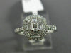 ESTATE WIDE .53CT ROUND & BAGUETTE DIAMOND 18KT WHITE GOLD CLUSTER PROMISE RING