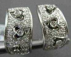 ESTATE WIDE .41CT DIAMOND 18KT WHITE GOLD 3D MULTI HEART ETOILE CLIP ON EARRINGS