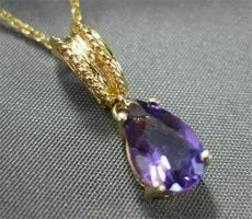ANTIQUE 1.20CT AMETHYST 14KT FILIGREE PEAR SHAPE DROP PENDANT BEAUTIFUL!!!! #XXX