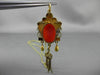 ANTIQUE PEARL & CORAL 14KT YELLOW GOLD VICTORIAN 3D HANDCRAFTED PENDANT #24431