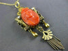 ANTIQUE PEARL & CORAL 14KT YELLOW GOLD VICTORIAN 3D HANDCRAFTED PENDANT #24431