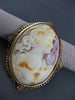 ANTIQUE LARGE 14KT YELLOW GOLD HANDCRAFTED LADY SHELL CAMEO PENDANT & PIN #22935
