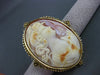 ANTIQUE LARGE 14KT YELLOW GOLD HANDCRAFTED LADY SHELL CAMEO PENDANT & PIN #22935