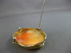 ANTIQUE LARGE 14KT YELLOW GOLD HANDCRAFTED LADY SHELL CAMEO PENDANT & PIN #22935