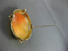 ANTIQUE LARGE 14KT YELLOW GOLD HANDCRAFTED LADY SHELL CAMEO PENDANT & PIN #22935