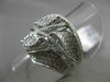 ANTIQUE LARGE 1.35CT DIAMOND 18KT WHITE GOLD 3 DIMENSIONAL LEAF FLORAL FUN RING
