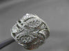 ANTIQUE LARGE 1.35CT DIAMOND 18KT WHITE GOLD 3 DIMENSIONAL LEAF FLORAL FUN RING