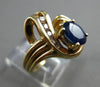 ANTIQUE 1.40CT DIAMOND & AAA OVAL SAPPHIRE 14KT YELLOW GOLD JOURNEY RING #12164
