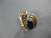 ANTIQUE 1.40CT DIAMOND & AAA OVAL SAPPHIRE 14KT YELLOW GOLD JOURNEY RING #12164