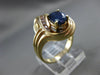 ANTIQUE 1.40CT DIAMOND & AAA OVAL SAPPHIRE 14KT YELLOW GOLD JOURNEY RING #12164