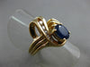 ANTIQUE 1.40CT DIAMOND & AAA OVAL SAPPHIRE 14KT YELLOW GOLD JOURNEY RING #12164