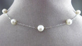 ESTATE AAA PEARL 14KT WHITE GOLD PEARL BY THE YARD DIAMOND CUT NECKLACE #24949
