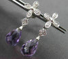 ANTIQUE 6.15CTW AAA AMETHYST & DIAMOND 18KT WHITE GOLD HANGING EARRINGS #22966