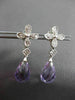 ANTIQUE 6.15CTW AAA AMETHYST & DIAMOND 18KT WHITE GOLD HANGING EARRINGS #22966