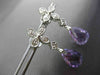ANTIQUE 6.15CTW AAA AMETHYST & DIAMOND 18KT WHITE GOLD HANGING EARRINGS #22966