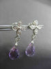 ANTIQUE 6.15CTW AAA AMETHYST & DIAMOND 18KT WHITE GOLD HANGING EARRINGS #22966