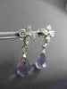 ANTIQUE 6.15CTW AAA AMETHYST & DIAMOND 18KT WHITE GOLD HANGING EARRINGS #22966