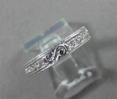 ANTIQUE .30CT DIAMOND 14KT WHITE GOLD FILIGREE ETERNITY 3 DIMENSIONAL RING #1150