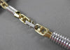 ESTATE WIDE & LARGE 14KT WHITE & YELLOW GOLD 3D FANCY LINK MEN'S BRACELET #22852