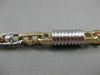 ESTATE WIDE & LARGE 14KT WHITE & YELLOW GOLD 3D FANCY LINK MEN'S BRACELET #22852
