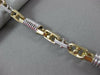 ESTATE WIDE & LARGE 14KT WHITE & YELLOW GOLD 3D FANCY LINK MEN'S BRACELET #22852