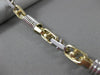 ESTATE WIDE & LARGE 14KT WHITE & YELLOW GOLD 3D FANCY LINK MEN'S BRACELET #22852