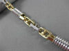 ESTATE WIDE & LARGE 14KT WHITE & YELLOW GOLD 3D FANCY LINK MEN'S BRACELET #22852