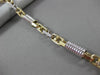 ESTATE WIDE & LARGE 14KT WHITE & YELLOW GOLD 3D FANCY LINK MEN'S BRACELET #22852