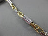 ESTATE WIDE & LARGE 14KT WHITE & YELLOW GOLD 3D FANCY LINK MEN'S BRACELET #22852