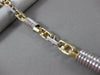 ESTATE WIDE & LARGE 14KT WHITE & YELLOW GOLD 3D FANCY LINK MEN'S BRACELET #22852
