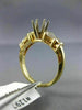 .44CT BAGUETTE DIAMOND 14K YELLOW GOLD 3D ROUND SEMI MOUNT ENGAGEMENT RING #1297