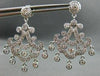 ANTIQUE 2.58CT DIAMOND 14KT WHITE GOLD HANGING FILIGREE CHANDELIER EARING #559