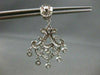 ANTIQUE 2.58CT DIAMOND 14KT WHITE GOLD HANGING FILIGREE CHANDELIER EARING #559