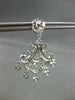 ANTIQUE 2.58CT DIAMOND 14KT WHITE GOLD HANGING FILIGREE CHANDELIER EARING #559