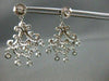 ANTIQUE 2.58CT DIAMOND 14KT WHITE GOLD HANGING FILIGREE CHANDELIER EARING #559