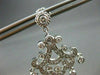ANTIQUE 2.58CT DIAMOND 14KT WHITE GOLD HANGING FILIGREE CHANDELIER EARING #559