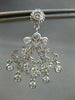 ANTIQUE 2.58CT DIAMOND 14KT WHITE GOLD HANGING FILIGREE CHANDELIER EARING #559