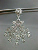 ANTIQUE 2.58CT DIAMOND 14KT WHITE GOLD HANGING FILIGREE CHANDELIER EARING #559