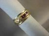 ANTIQUE WIDE ROUND .32CTW RUBY DIAMOND 14KT TWO TONE COCKTAIL WEDDING RING